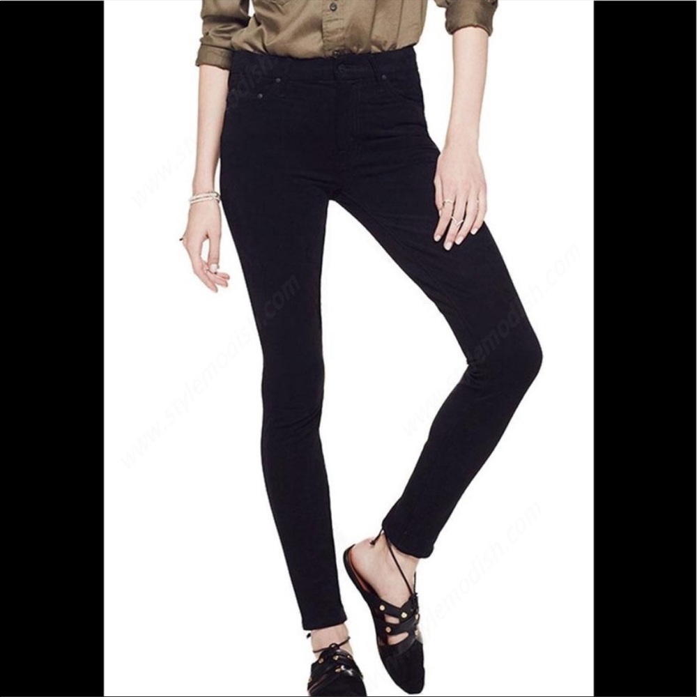 NWT Mother black high waisted looker faux suede pants 26 velvet